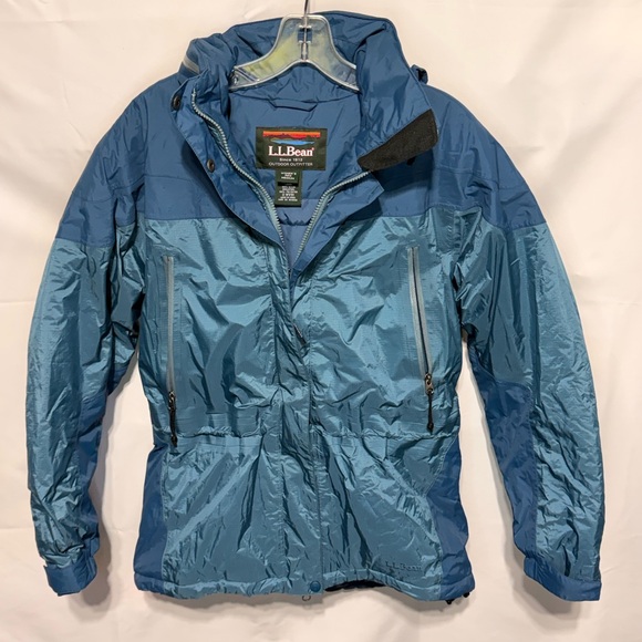 L.L. Bean Women's Two-Tone Blue Hooded Jacket EUC - Picture 4 of 16